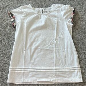 Burberry White Blouse with Patterned Accents